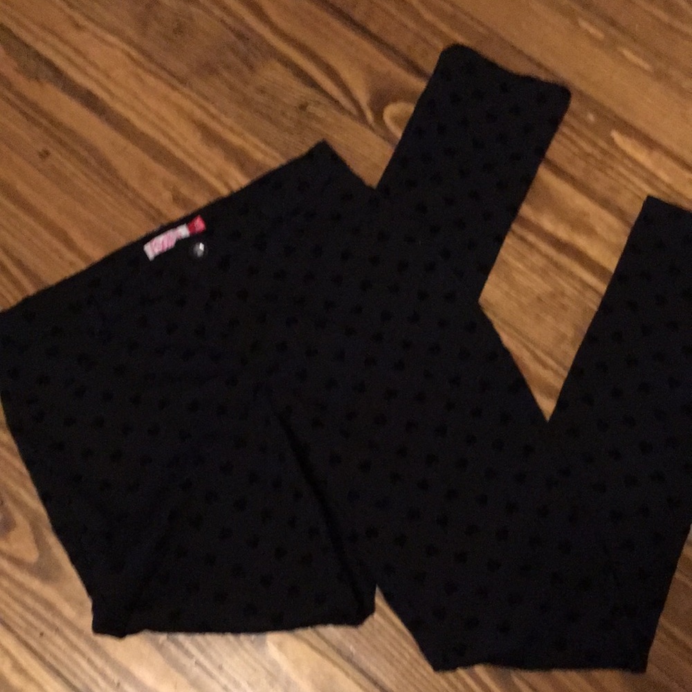SO fancy black Jeggings with hearts.